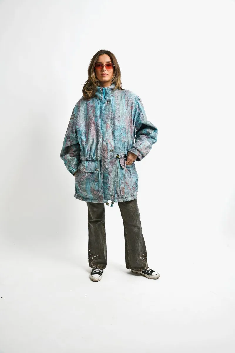 Retro rain coat long parka