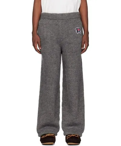 RICE NINE TEN Gray Hand Knitted Jersey Sweatpants