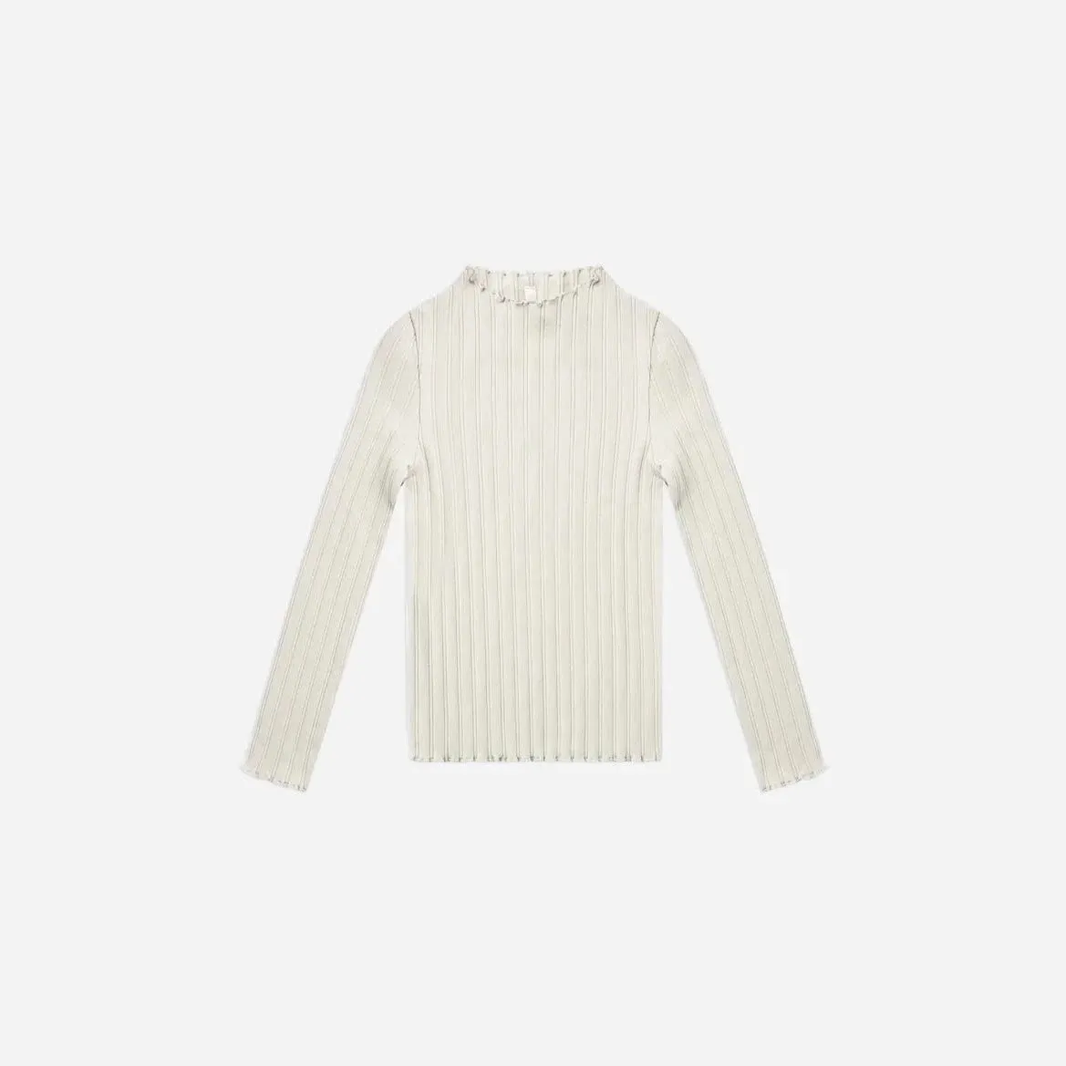 Rylee + Cru Ivory Long Sleeve Rib Baby Tee