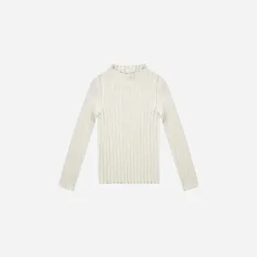 Rylee + Cru Ivory Long Sleeve Rib Baby Tee