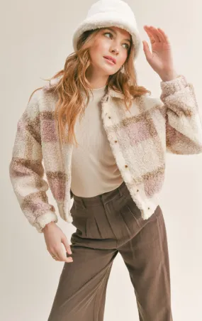 Sadie & Sage Campfire Plaid Teddy Jacket