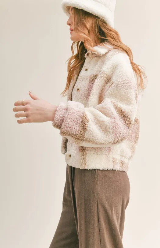 Sadie & Sage Campfire Plaid Teddy Jacket