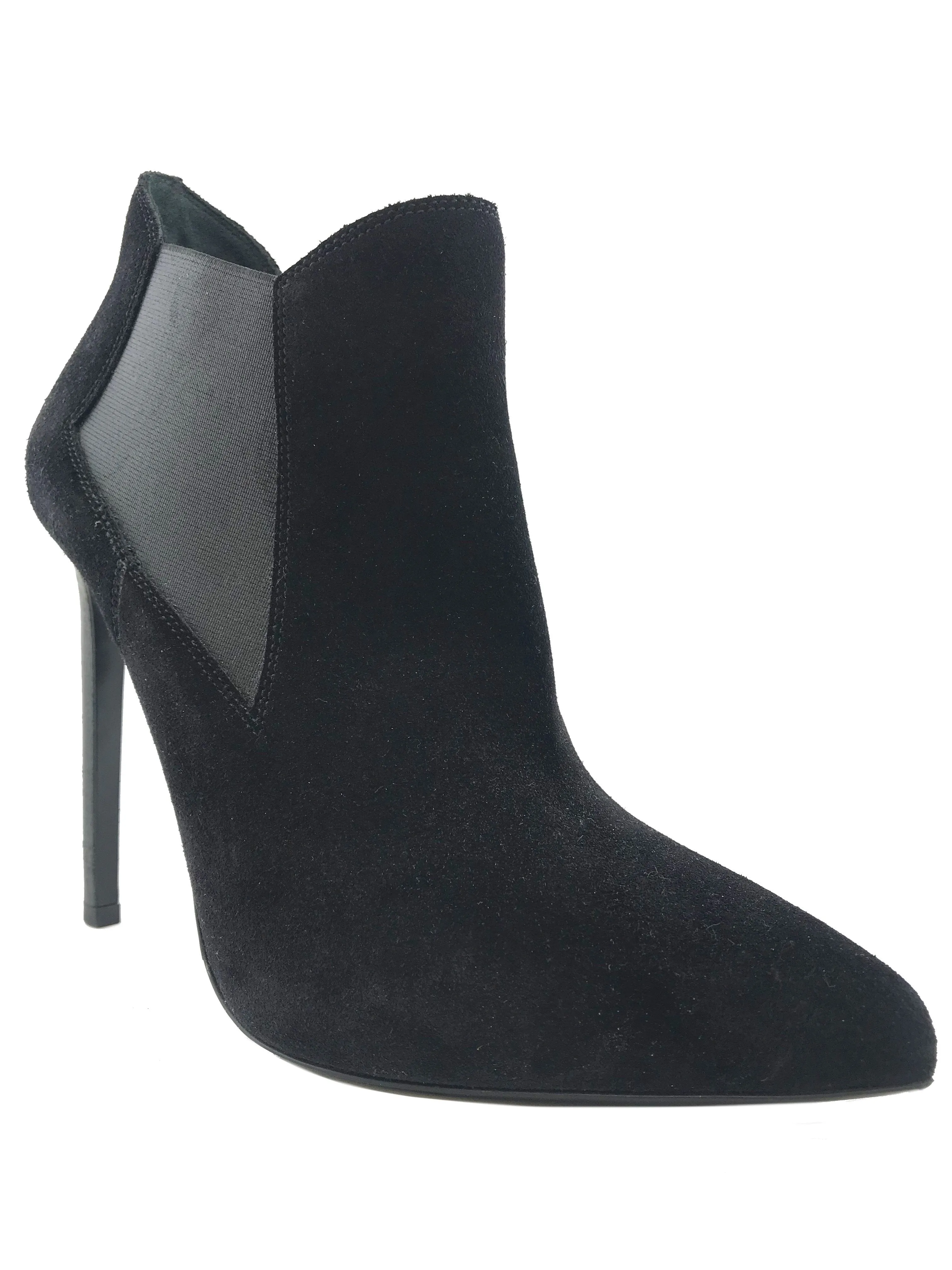 Saint Laurent Suede Point Toe Ankle Boot Size 10