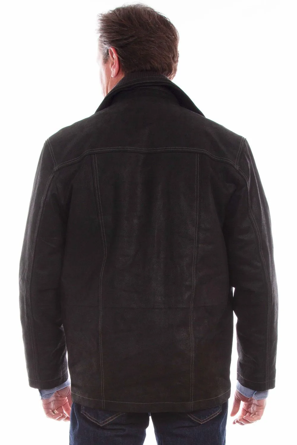 Scully Mens Vintage Full Zip Vintage Black Leather Leather Jacket