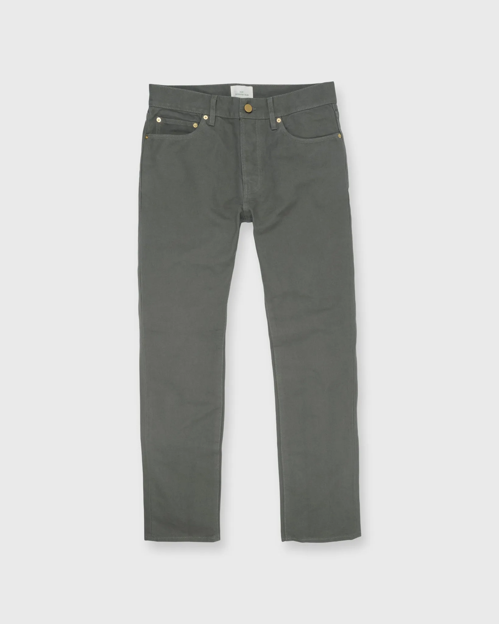 Slim Straight 5-Pocket Pant in Moss Canvas