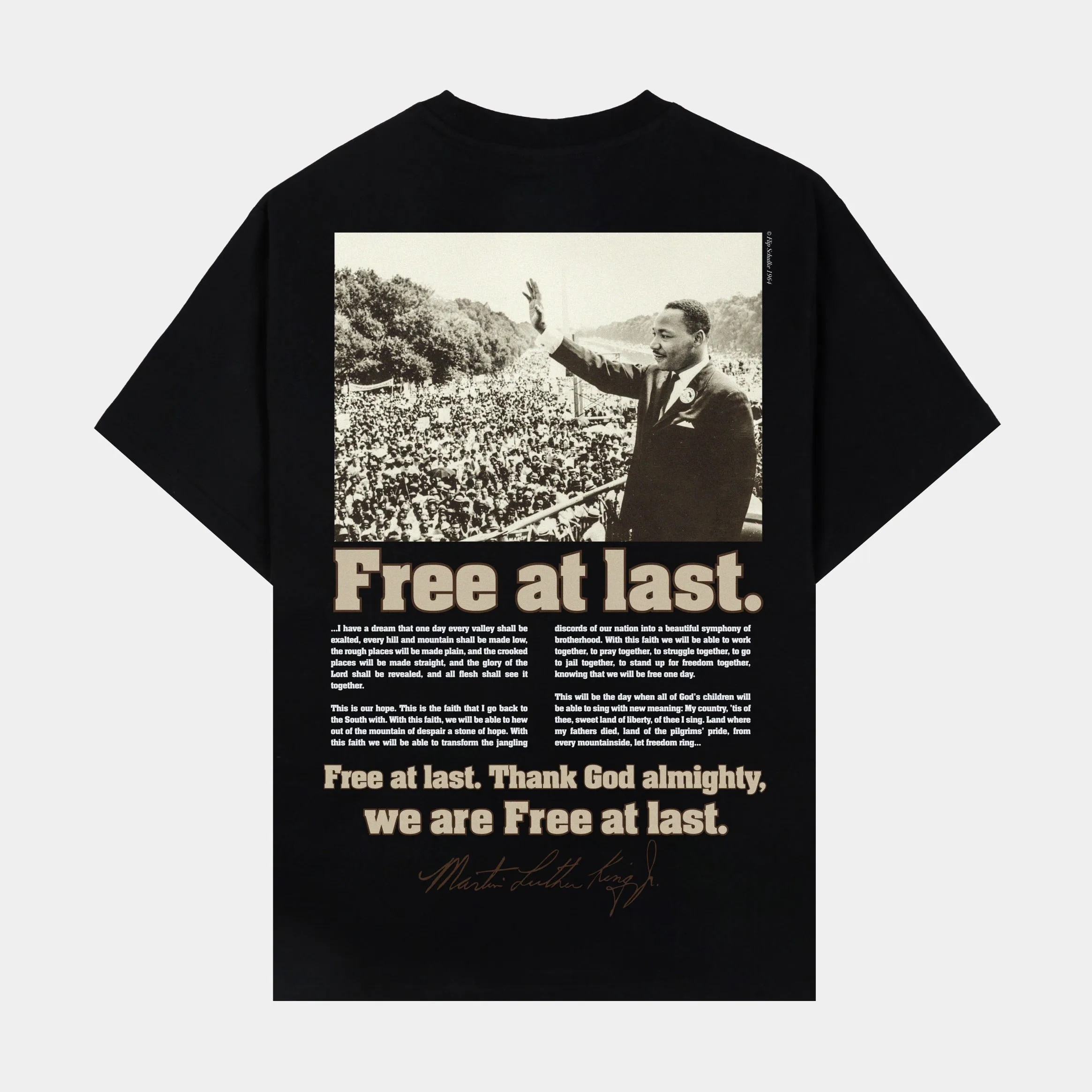 SP x MLK Free At Last Mens Short Sleeve Shirt (Black/White)