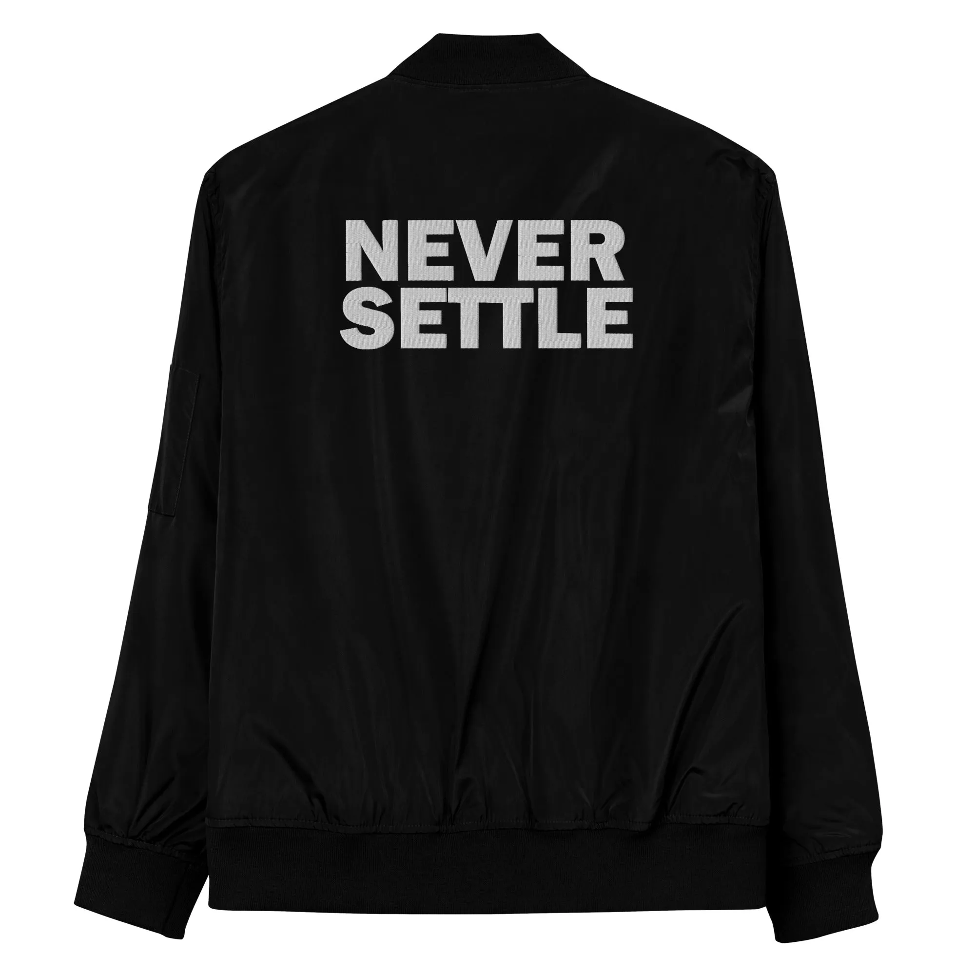 Sqdltd AU23 Never Settle Premium recycled bomber jacket WL