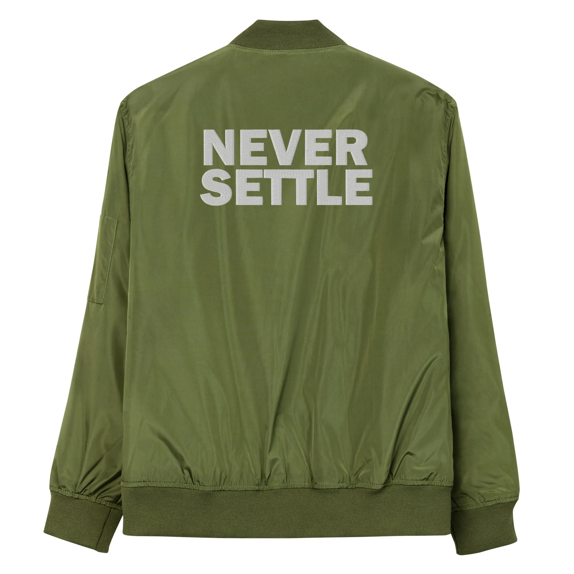 Sqdltd AU23 Never Settle Premium recycled bomber jacket WL