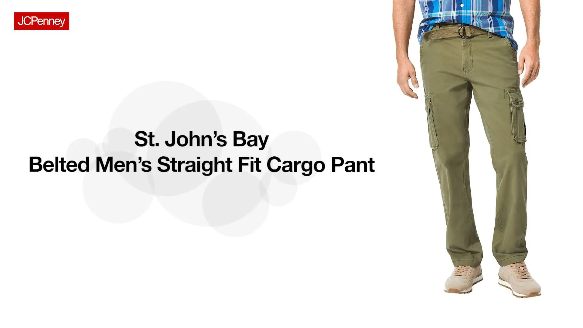 St. John's Bay Belted Mens Straight Fit Cargo Pant