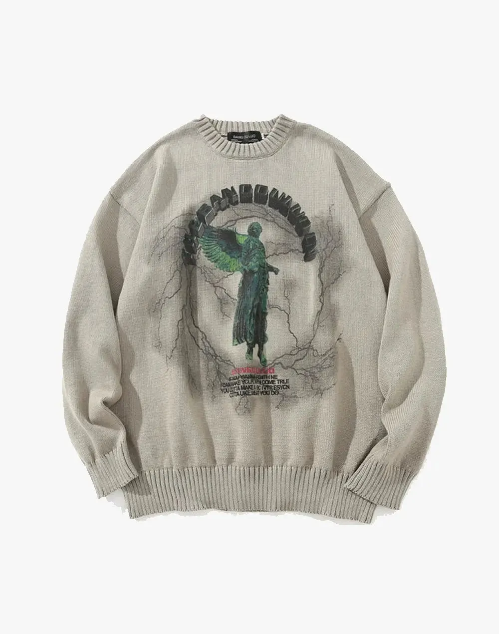 Statue Print Knit Sweater