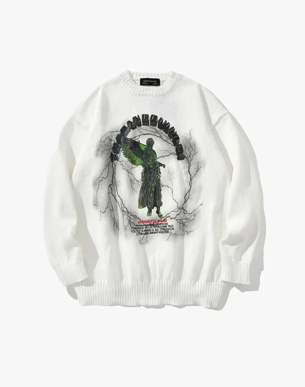 Statue Print Knit Sweater