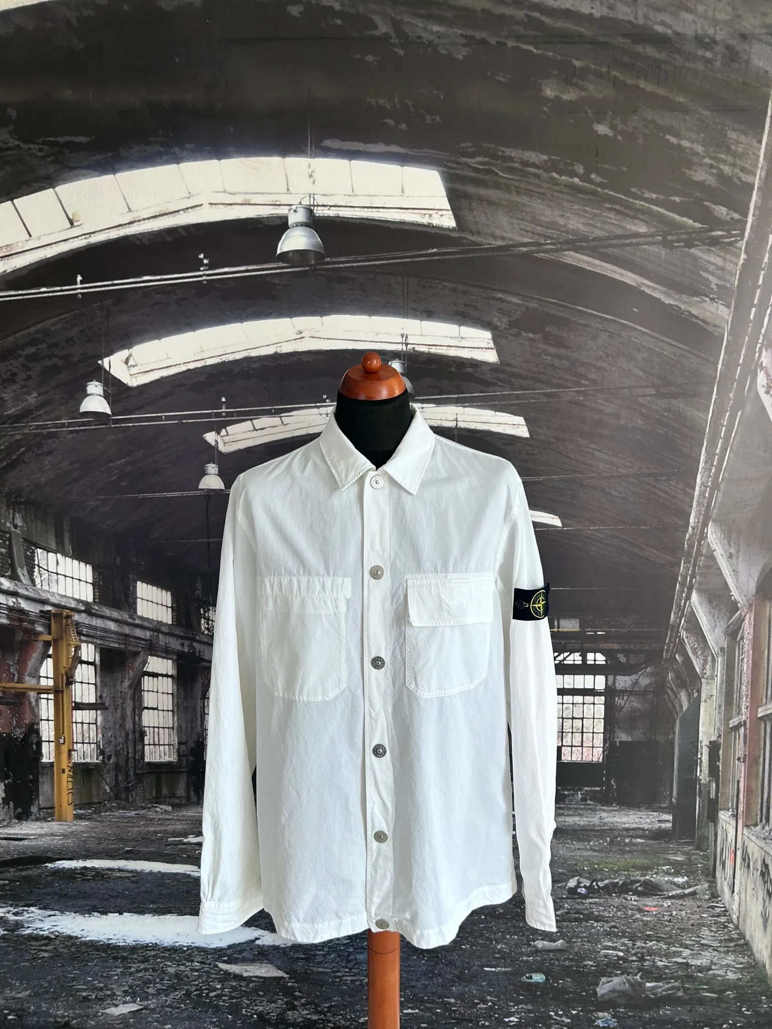 STONE ISLAND CUPRO COTTON TWILL-TC OVERSHIRT