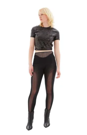 Stretch Illusion Leggings - Black