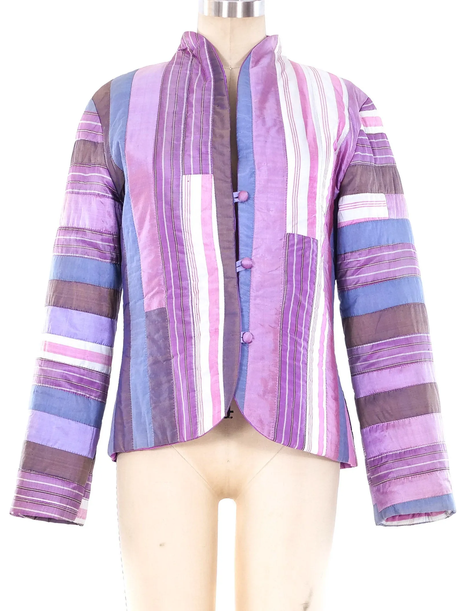 Striped Patchwork Thai Silk Jacket