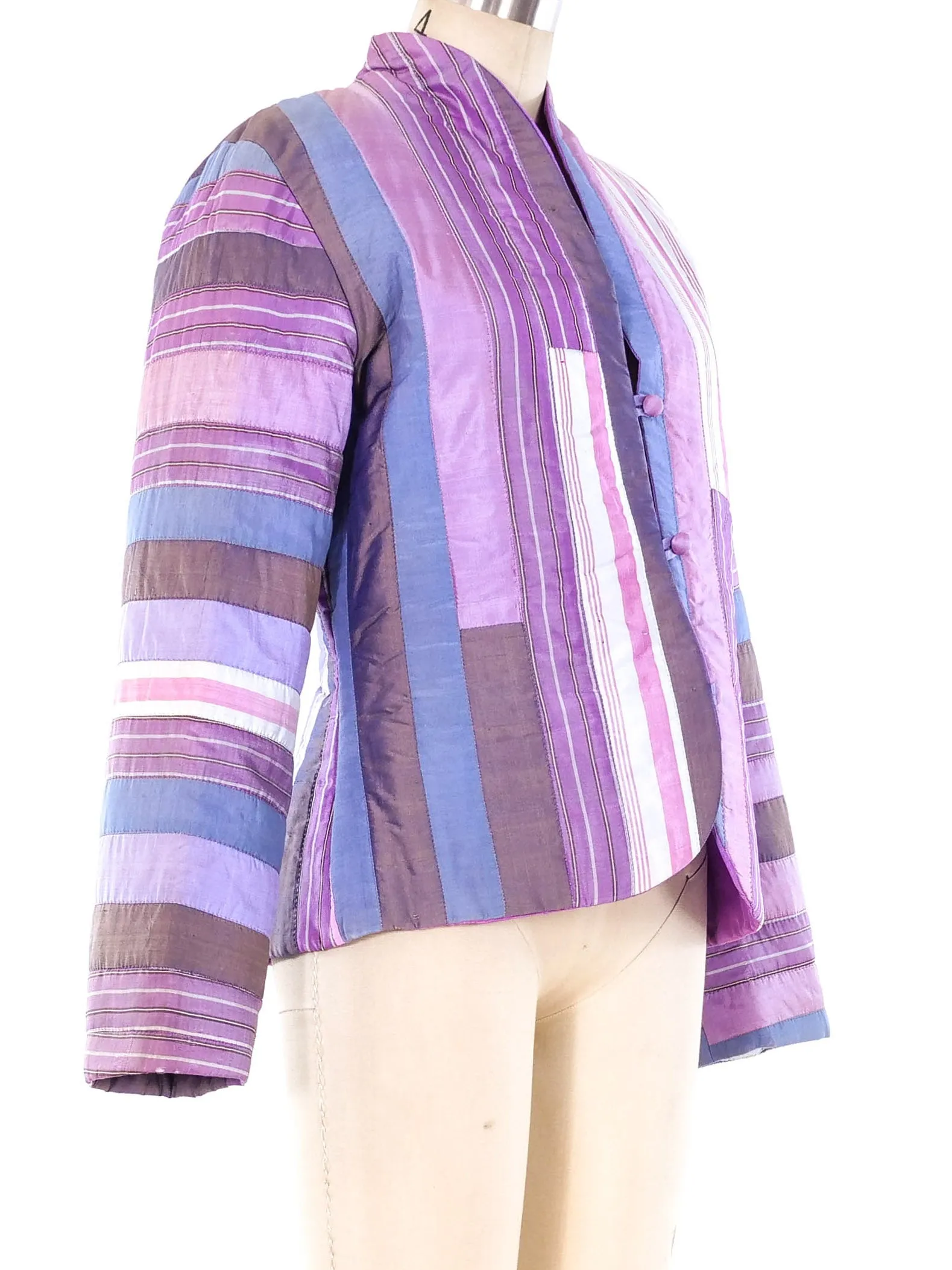 Striped Patchwork Thai Silk Jacket