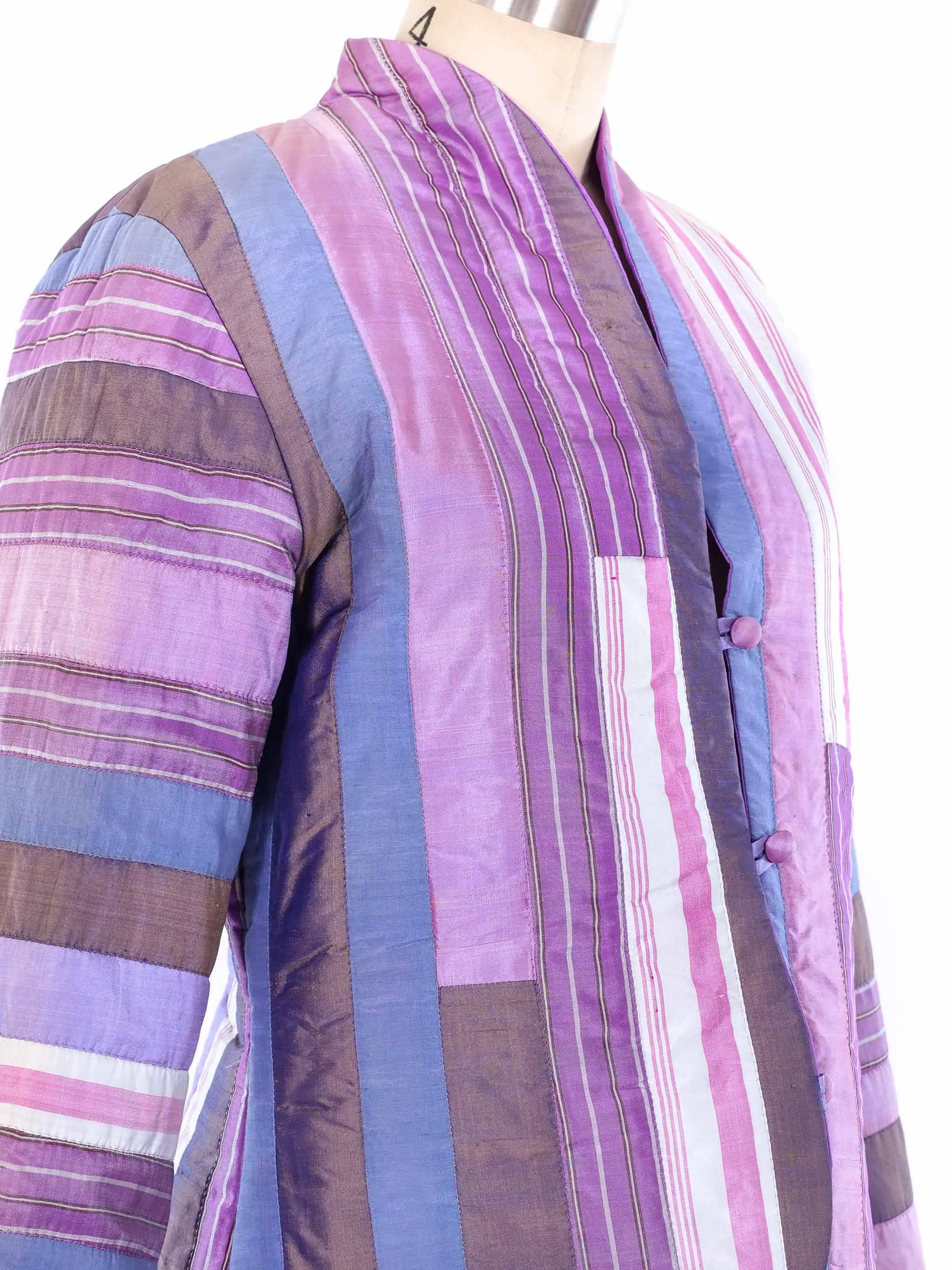 Striped Patchwork Thai Silk Jacket