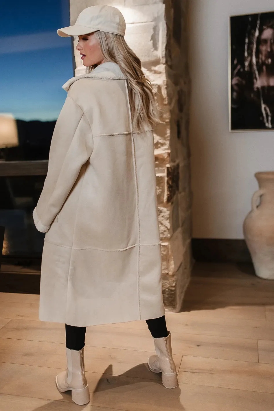 Tessa Sherpa Coat in Cream - FINAL SALE