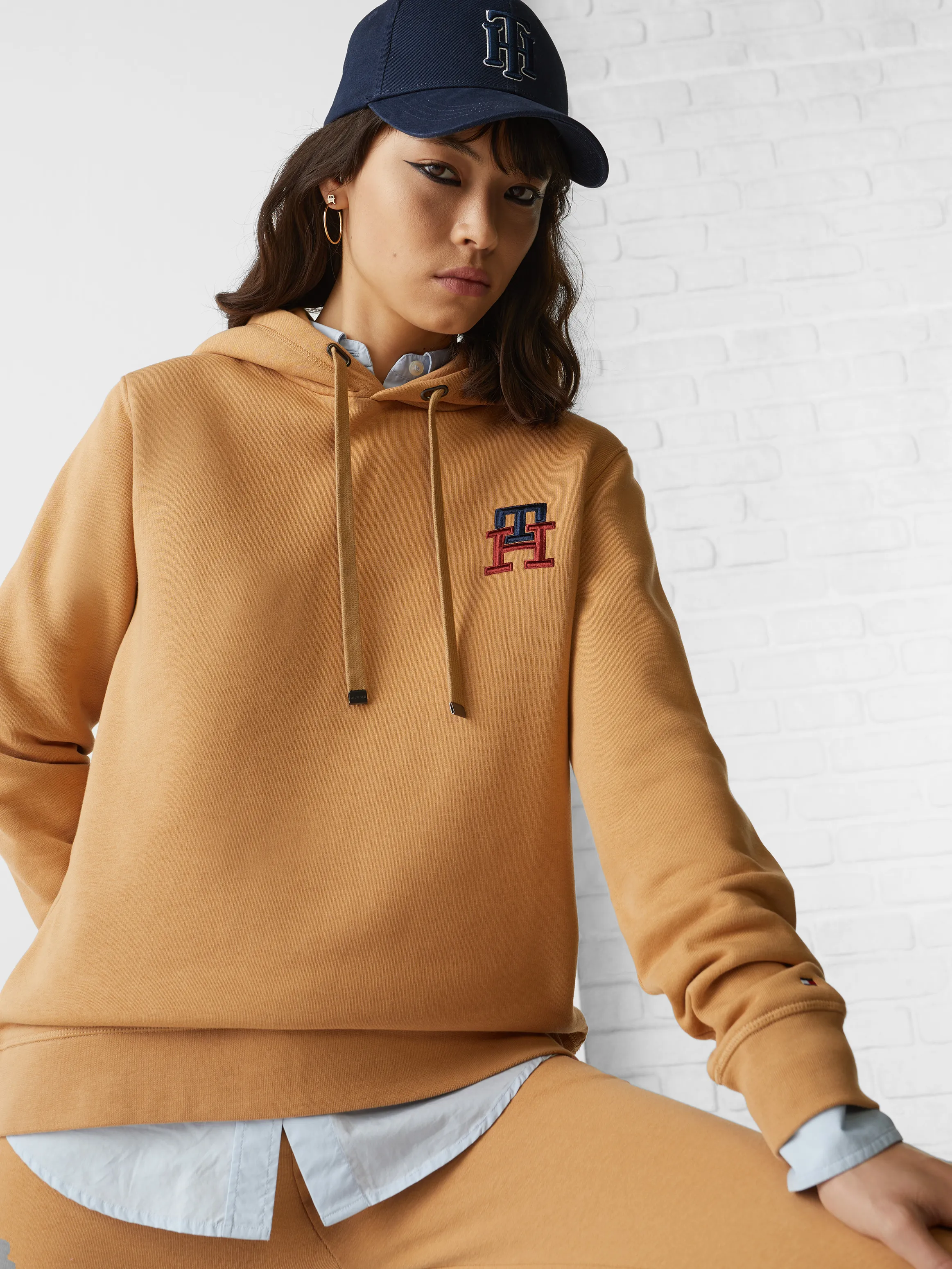 TH Monogram Embroidery Flex Fleece Hoodie | Sweatshirts & Hoodies | Tommy Hilfiger