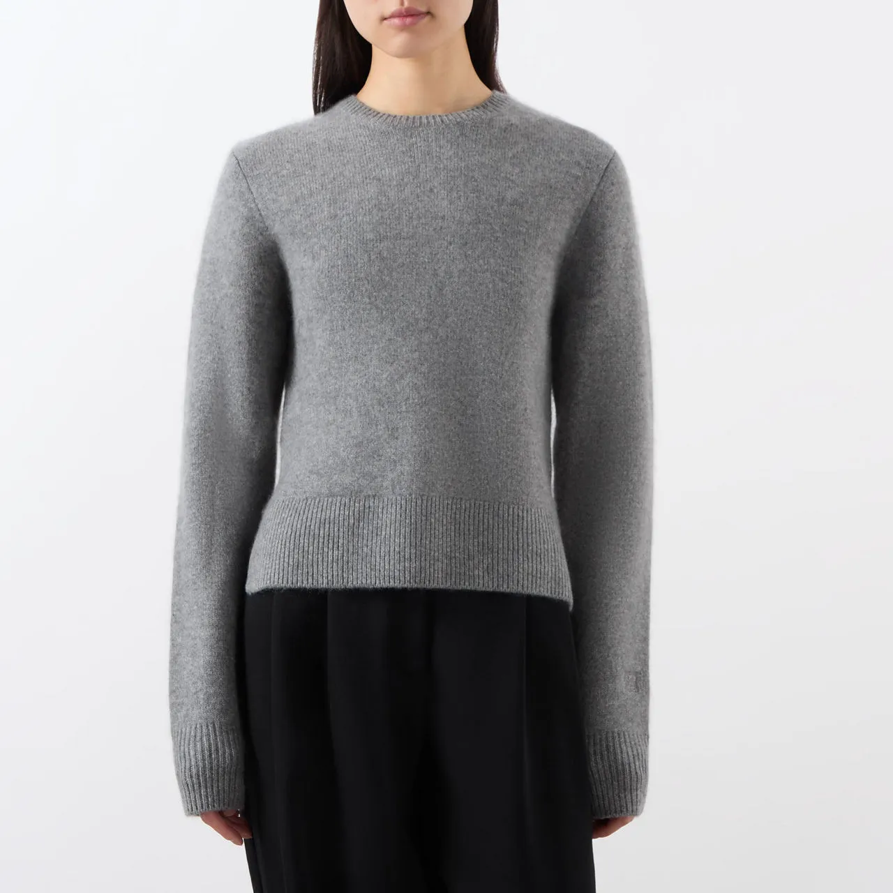 TOTEME Brushed Cropped Sweater - Grey