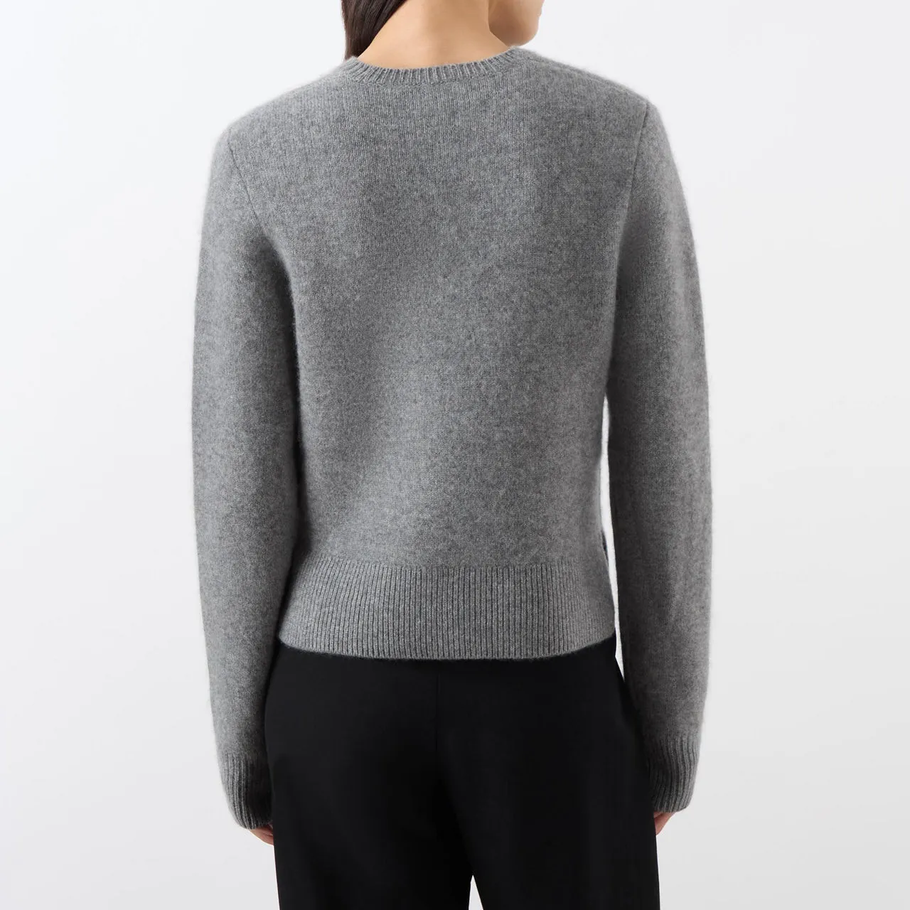 TOTEME Brushed Cropped Sweater - Grey