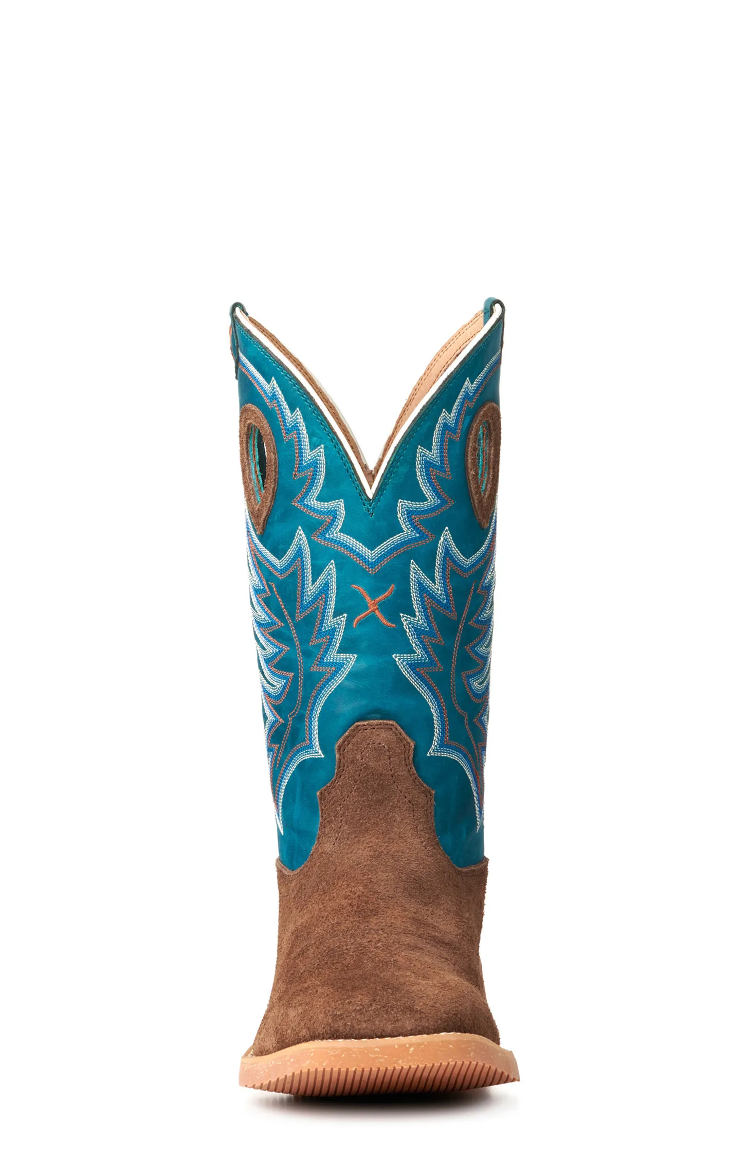 Twisted X Men's Tech X Chocolate Brown and Stormy Blue Wide Square Toe Cowboy Boots