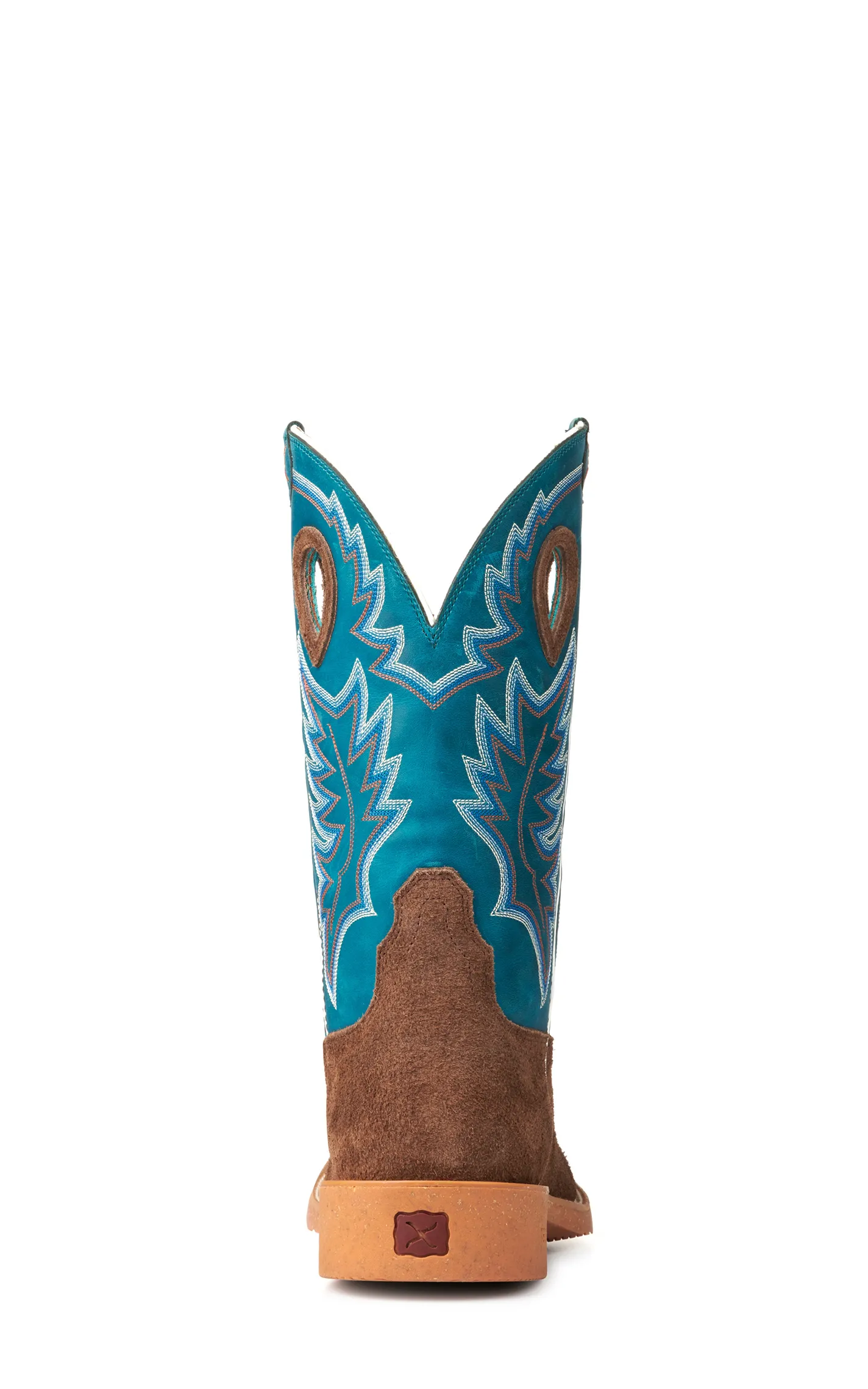 Twisted X Men's Tech X Chocolate Brown and Stormy Blue Wide Square Toe Cowboy Boots