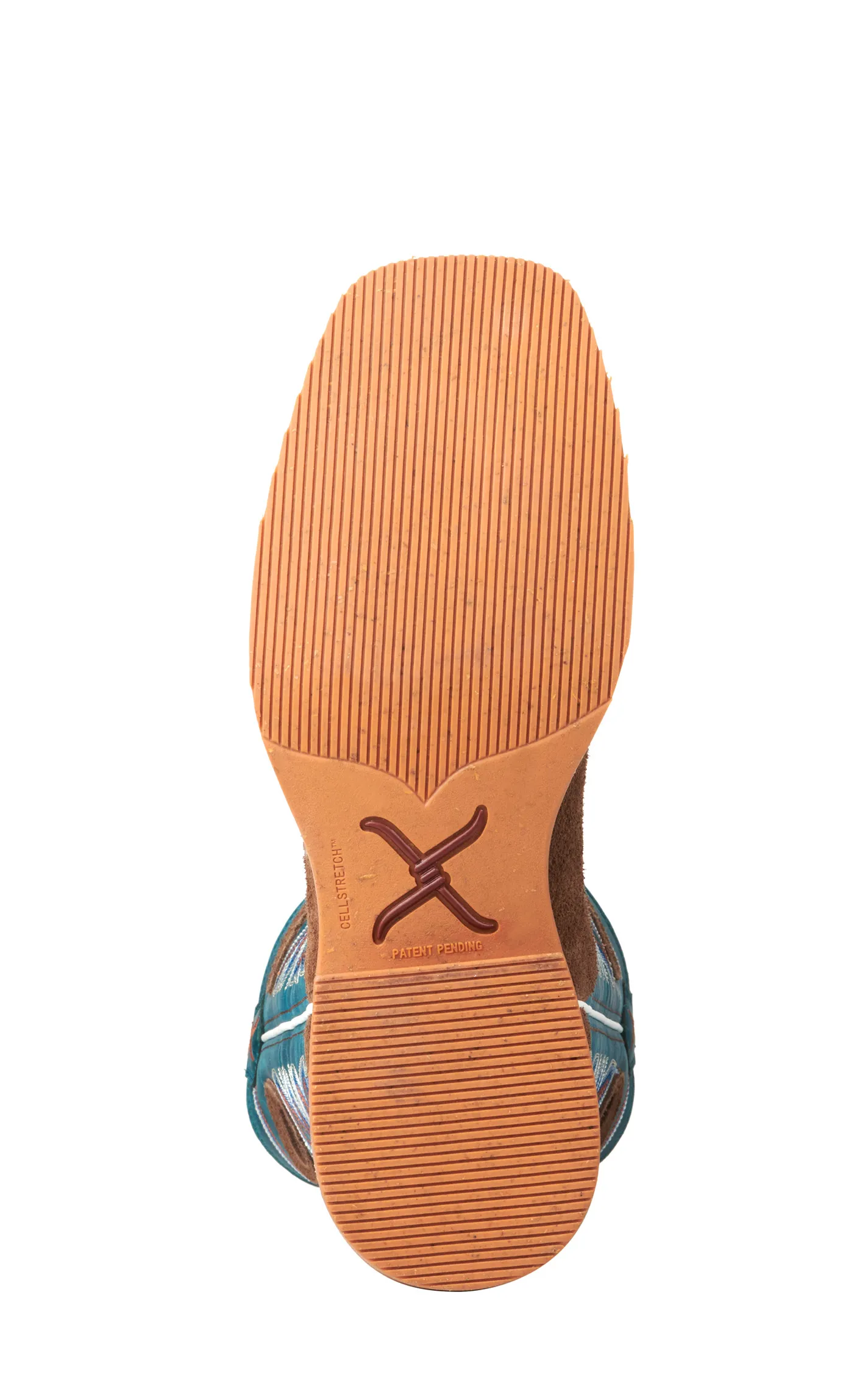 Twisted X Men's Tech X Chocolate Brown and Stormy Blue Wide Square Toe Cowboy Boots