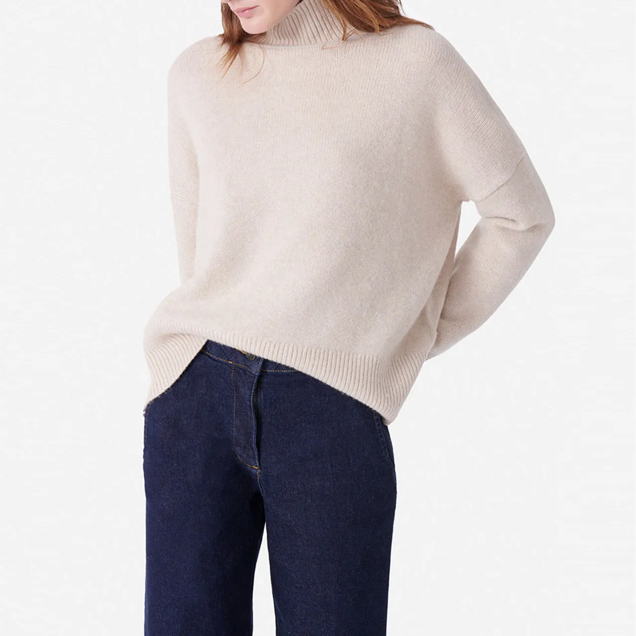 VANESSA BRUNO ONLINE EXCLUSIVE Relaxed Turtleneck Sweater - Cream