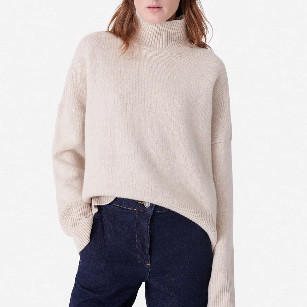 VANESSA BRUNO ONLINE EXCLUSIVE Relaxed Turtleneck Sweater - Cream