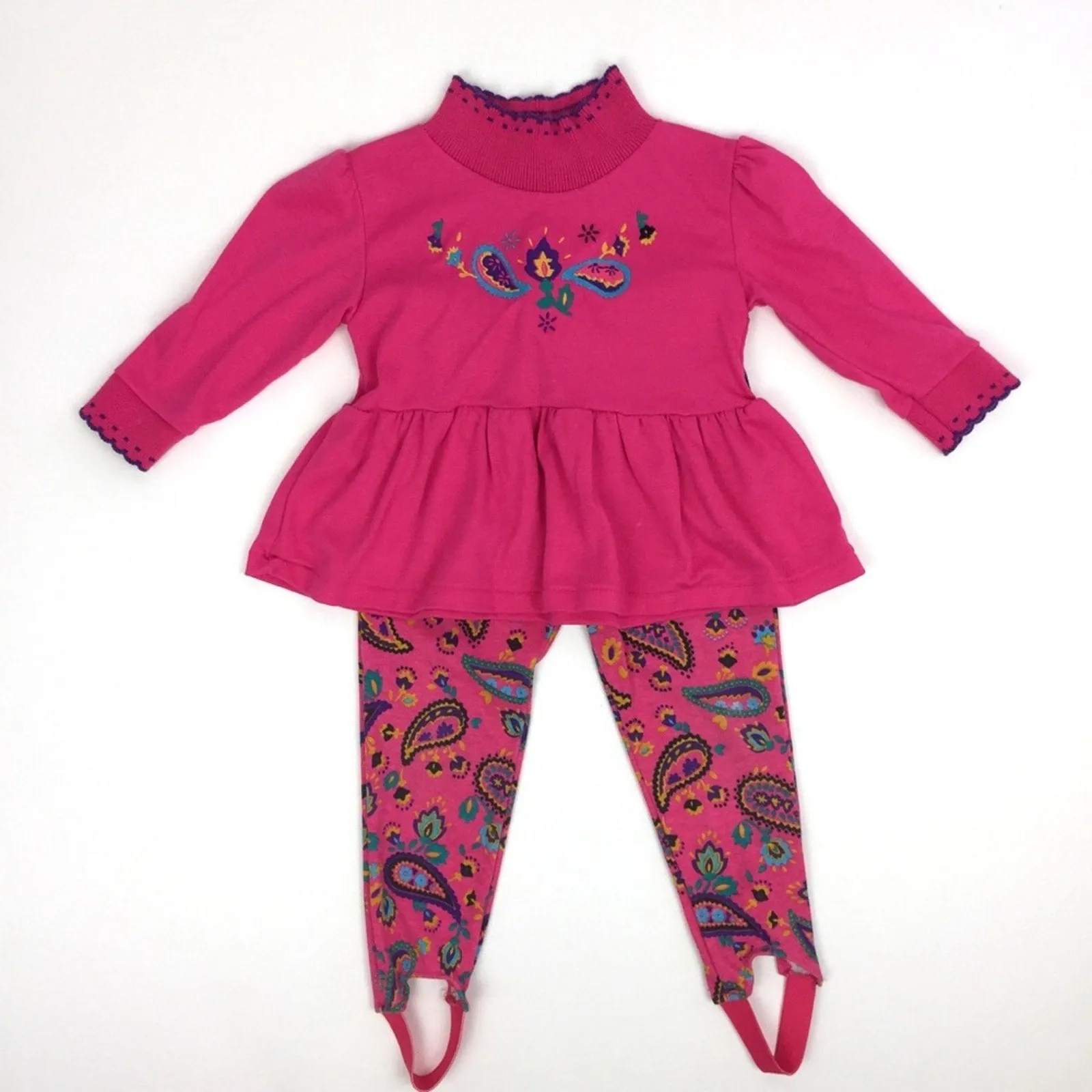 Vintage Healthtex Pink Leggings & Shirt Set 2/3 USA