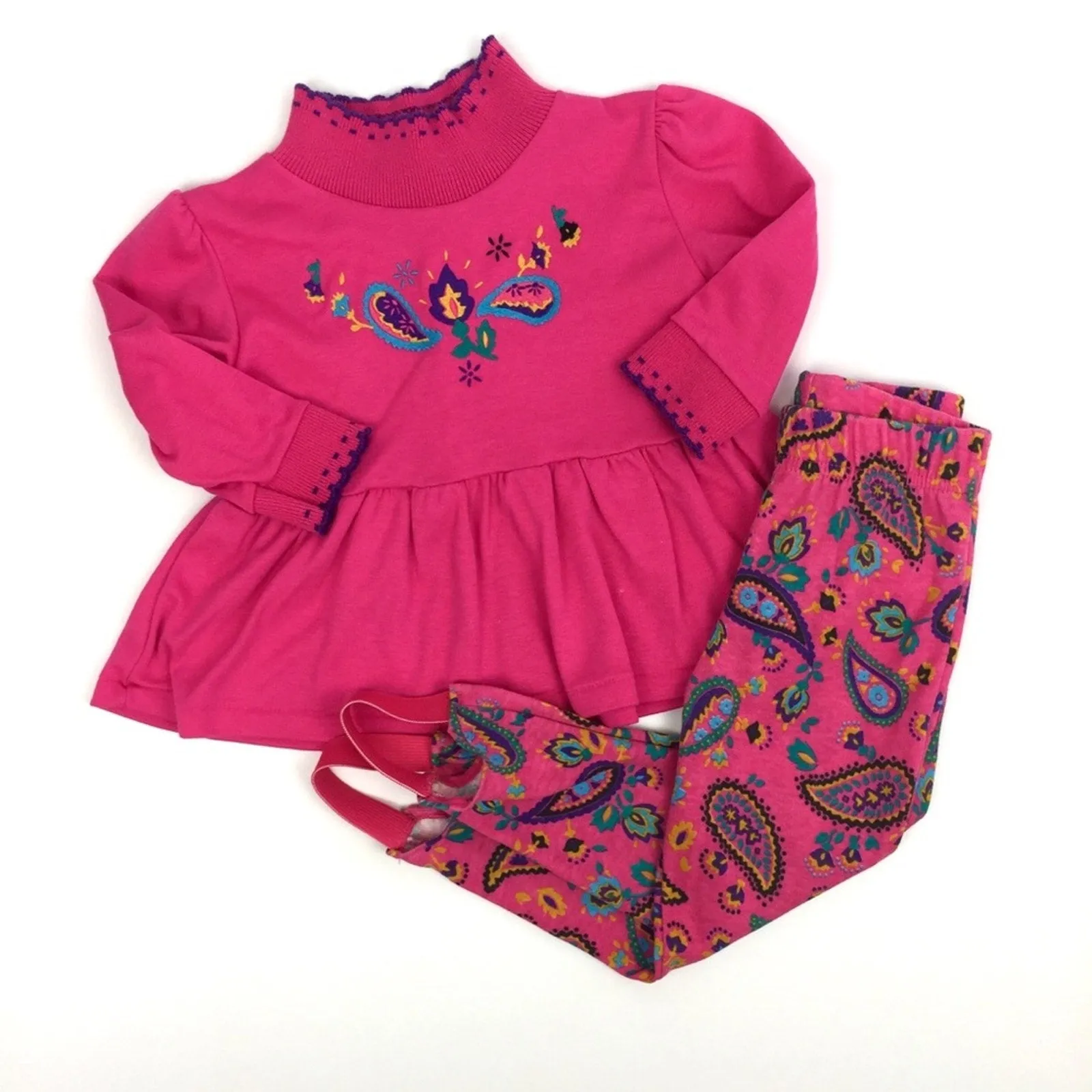 Vintage Healthtex Pink Leggings & Shirt Set 2/3 USA