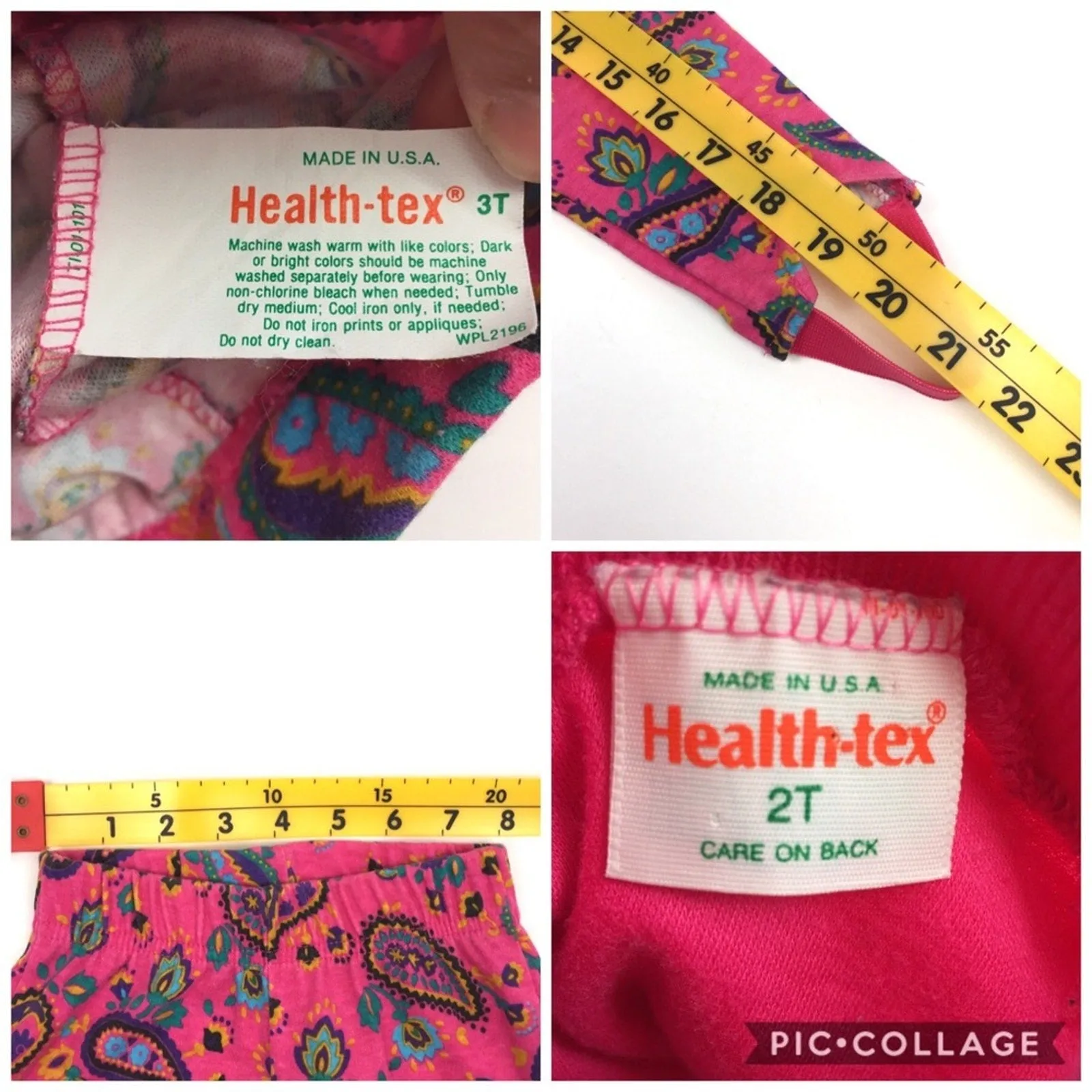 Vintage Healthtex Pink Leggings & Shirt Set 2/3 USA