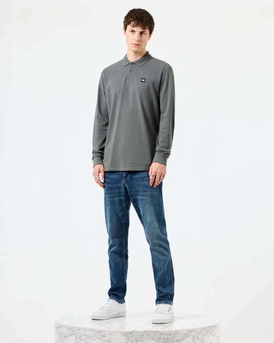 Weekend Offender Dice Long Sleeve Polo Shirt Zinc