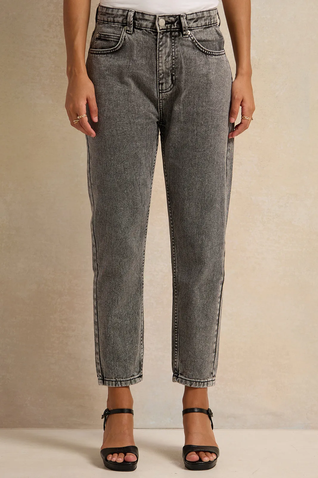 Women Grey Baggy Fit Jeans