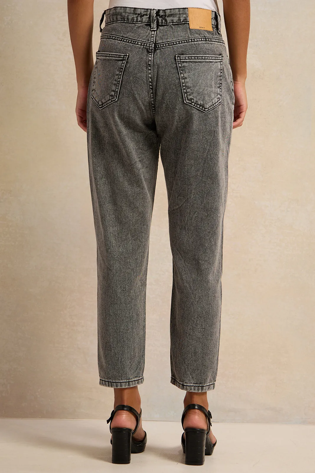 Women Grey Baggy Fit Jeans