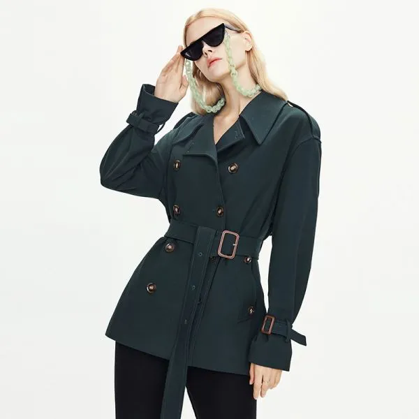 Women's slim trench coat with belt