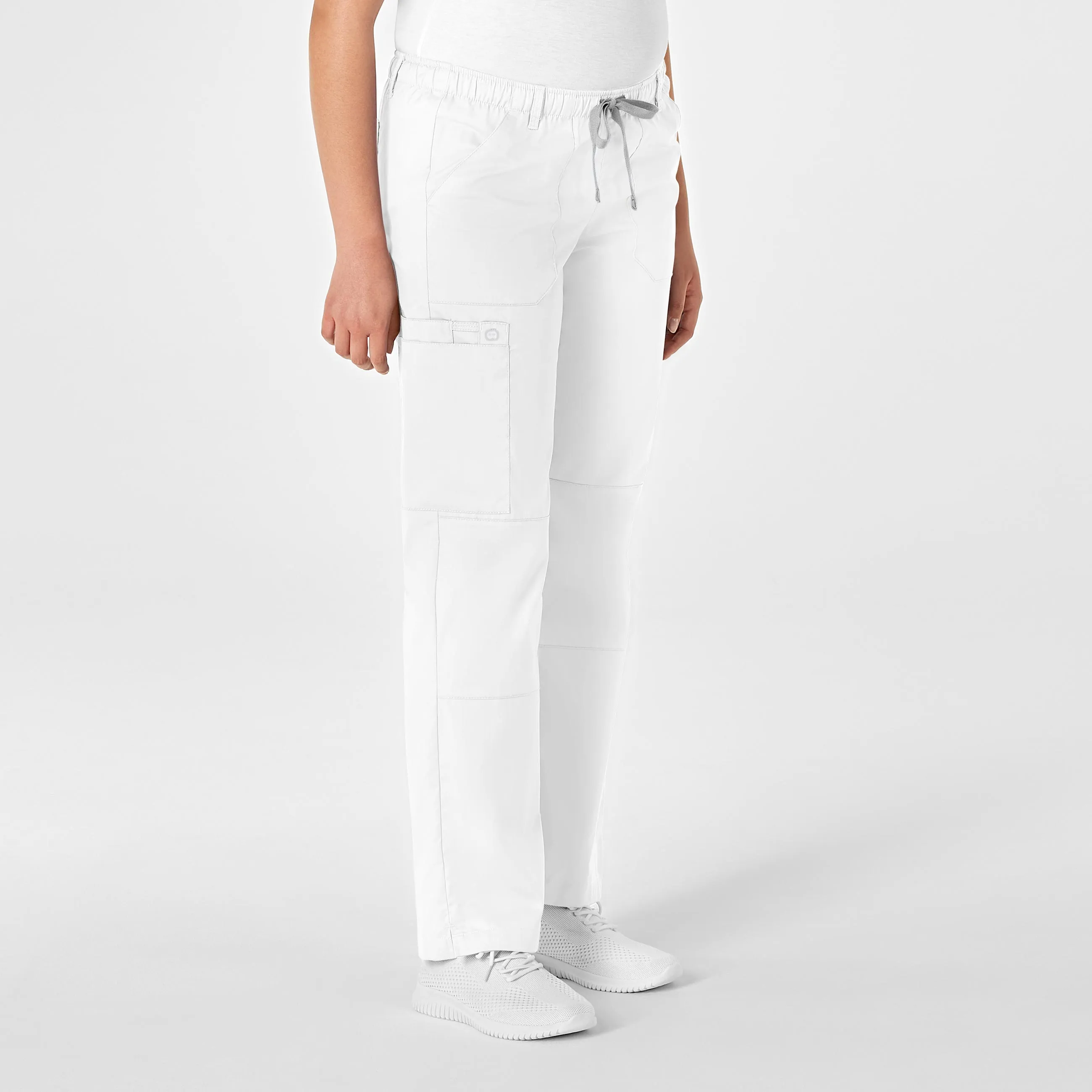 WonderWORK Women's Straight Leg Cargo Scrub Pant - White