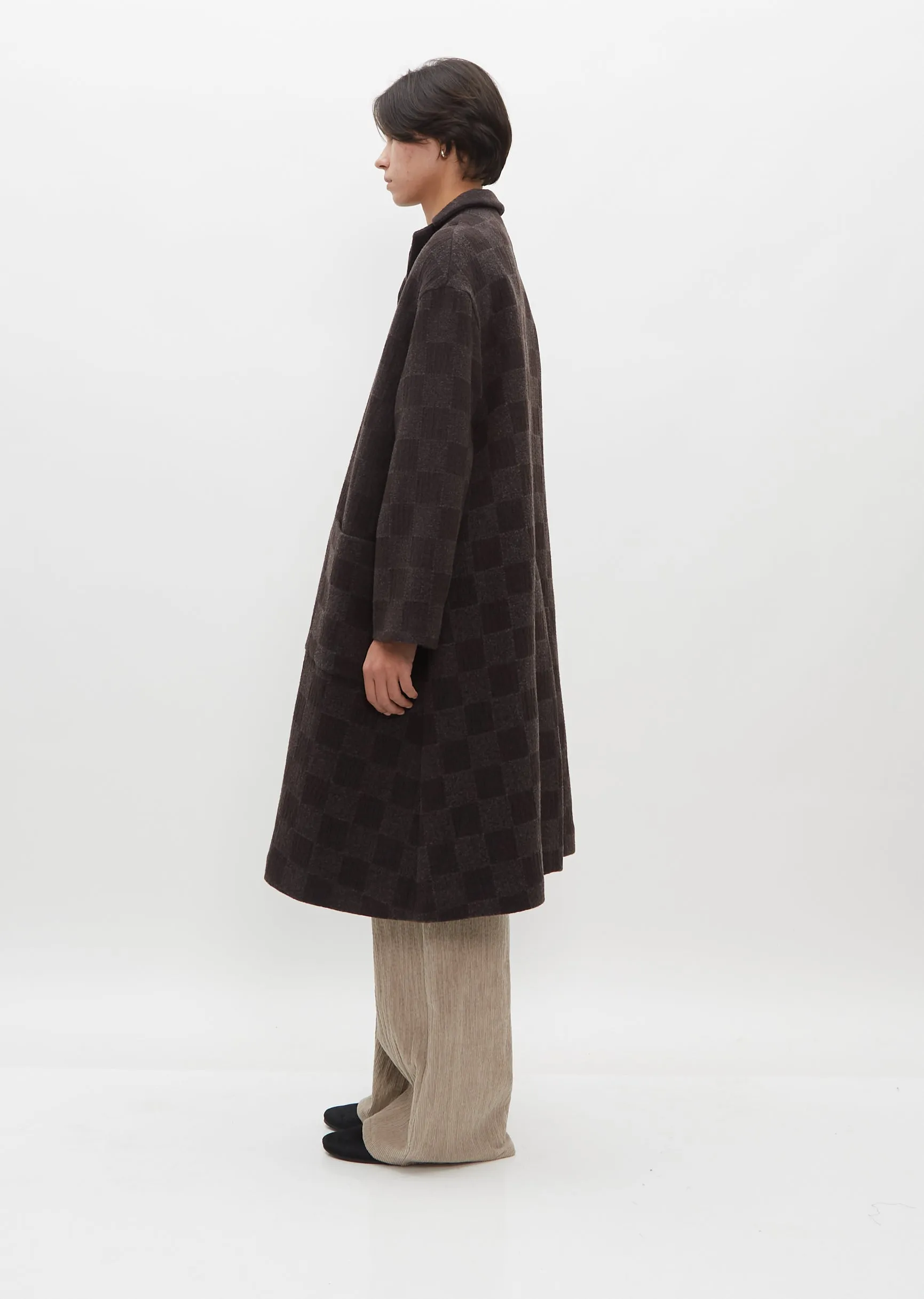 Wool Check Coat