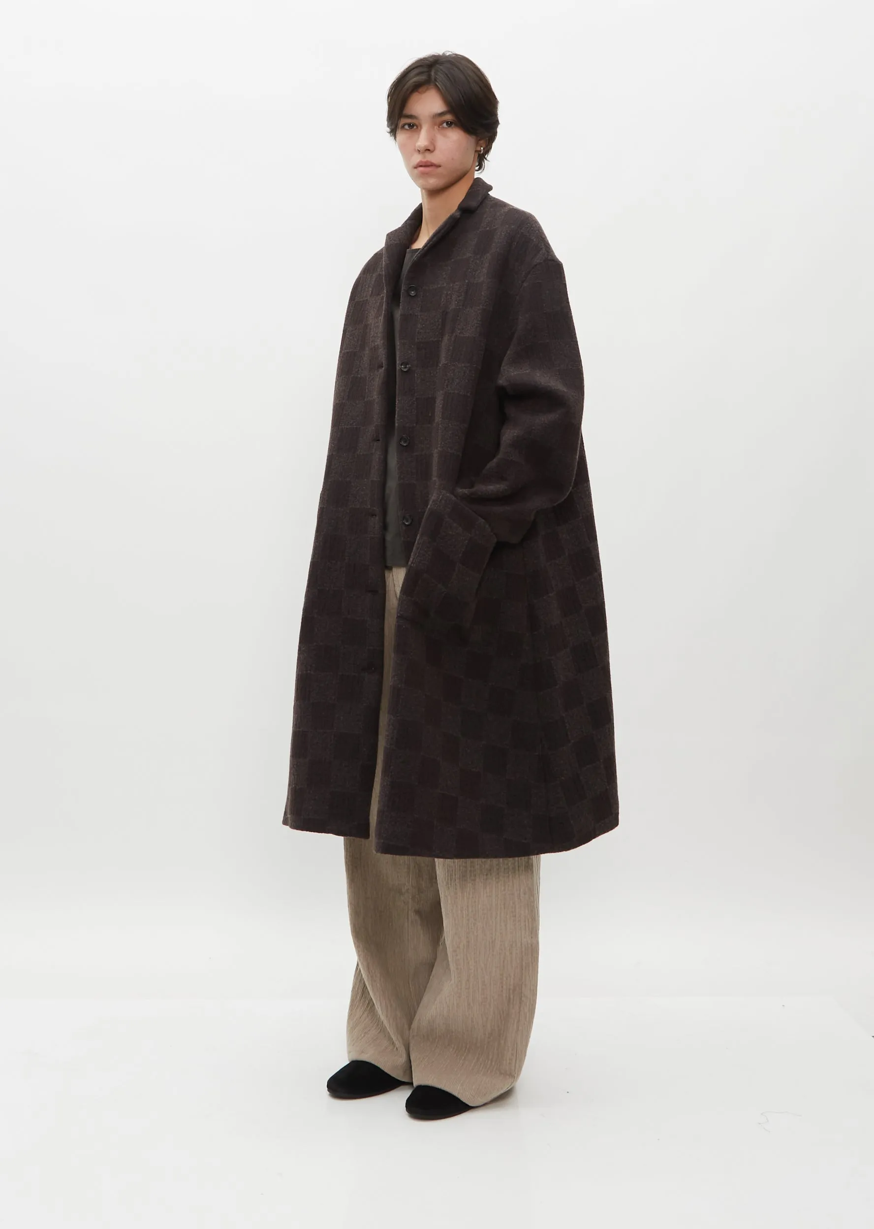 Wool Check Coat