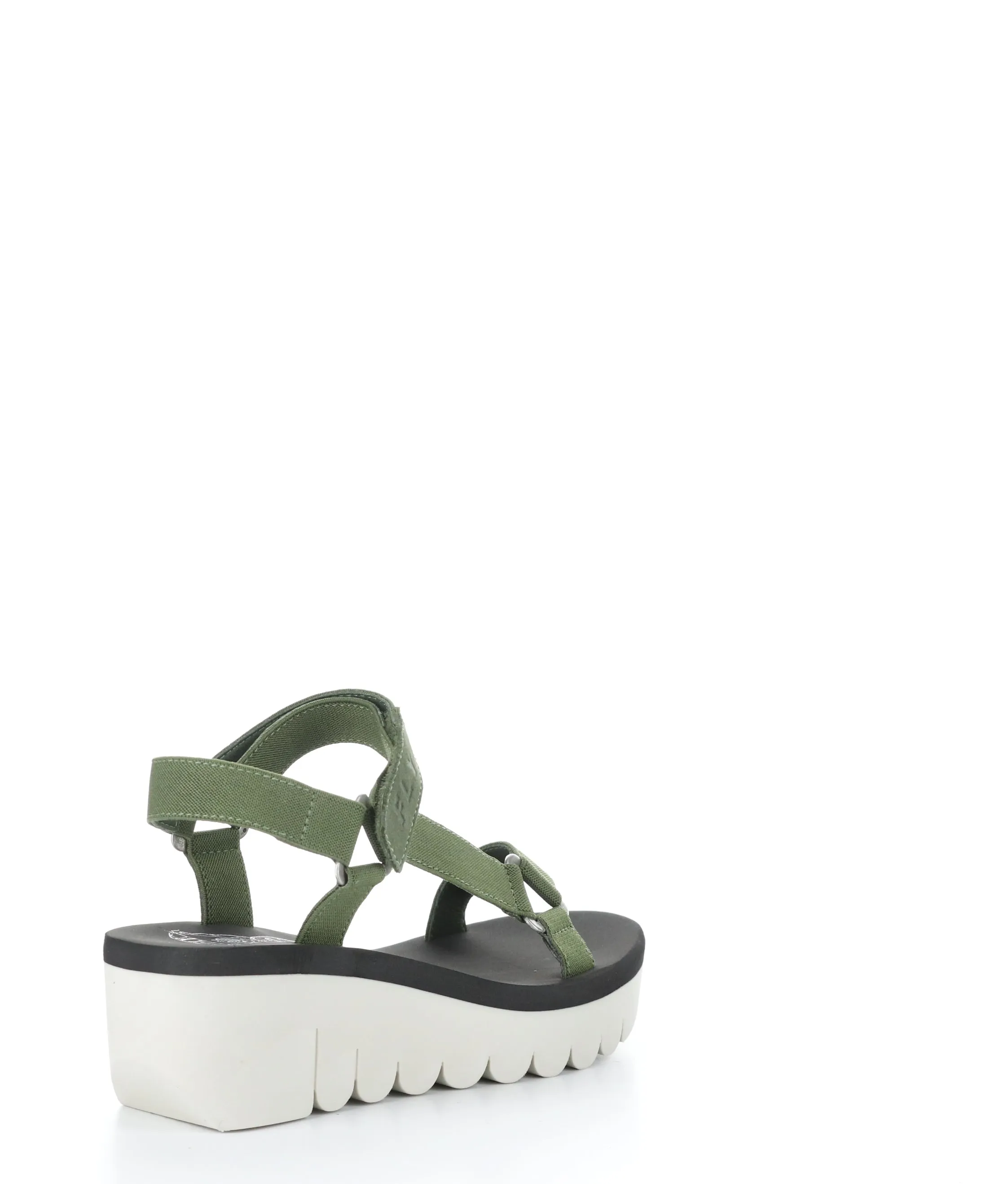 YEFA726FLY 006 MILITARY/BLACK Round Toe Sandals