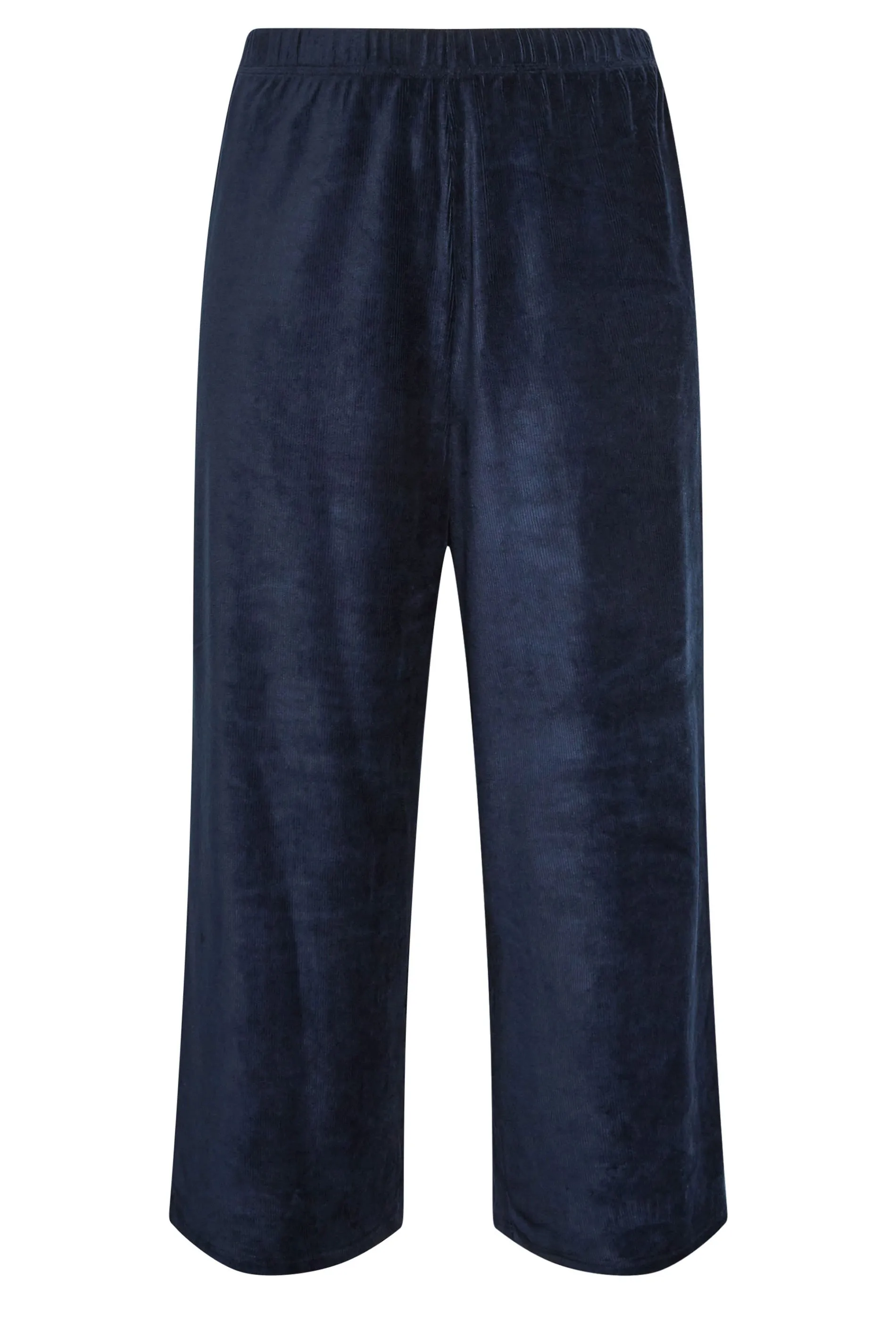 YOURS Curve Navy Blue Cord Wide Leg Trousers