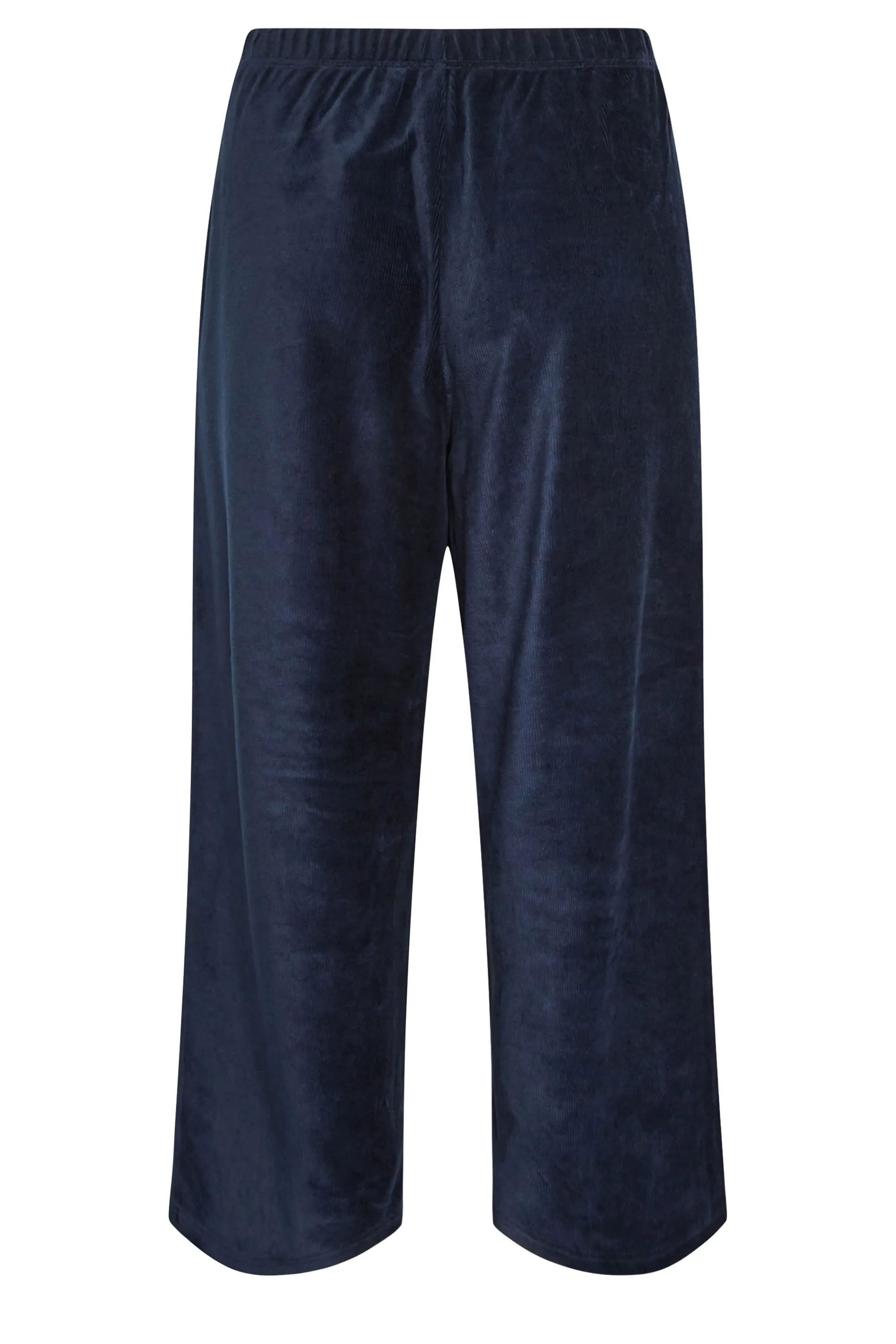 YOURS Curve Navy Blue Cord Wide Leg Trousers